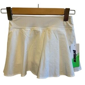 Prince White Girls Flounce Tennis Skort Sz Small (8-10)